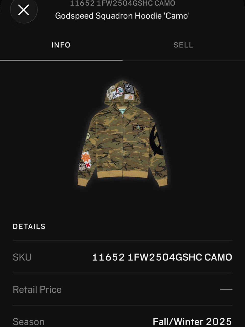 Godspeed Camo Hoodie Brand New